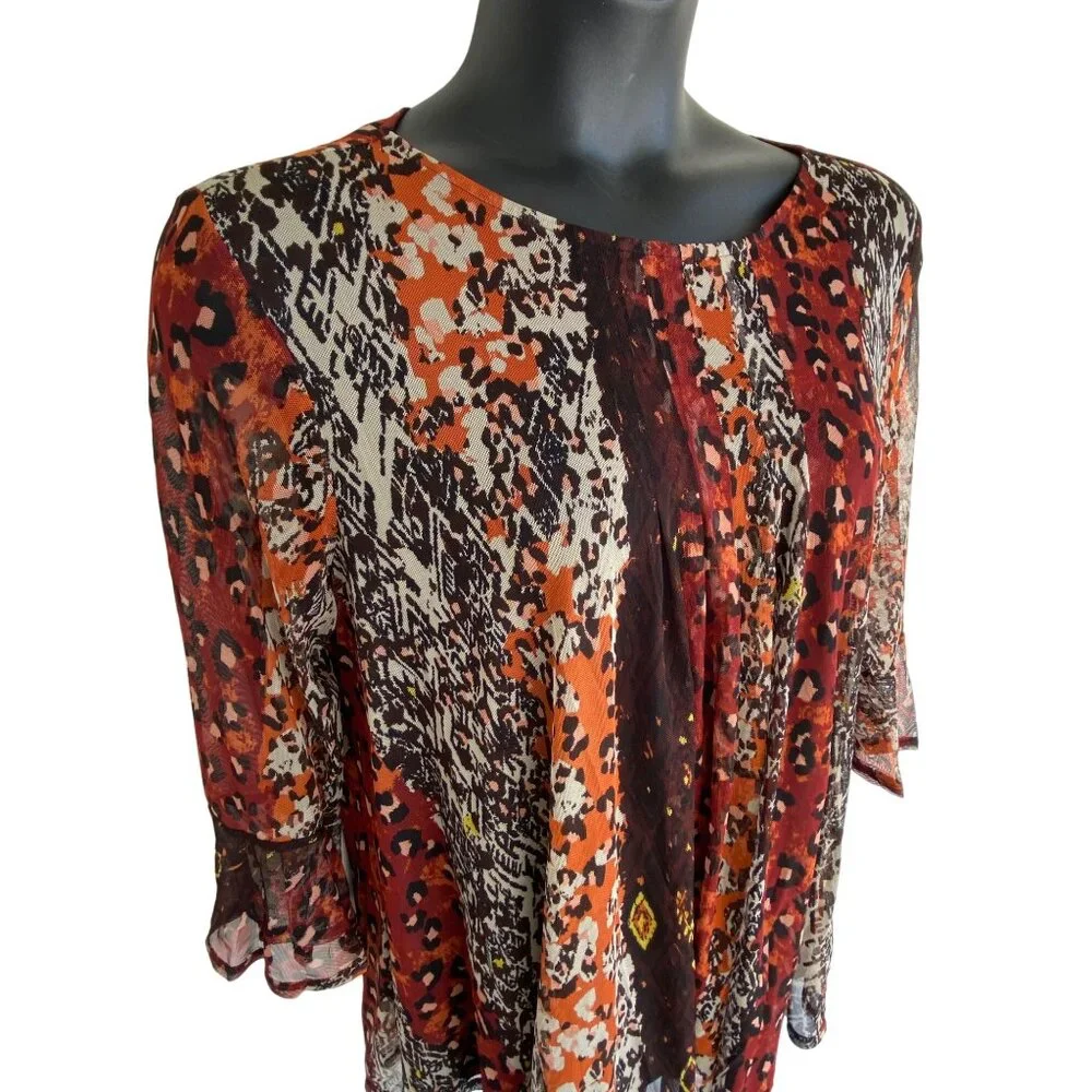 Womens Cocomo Bell Sleeve Paisley print blouse - Picture 4 of 9